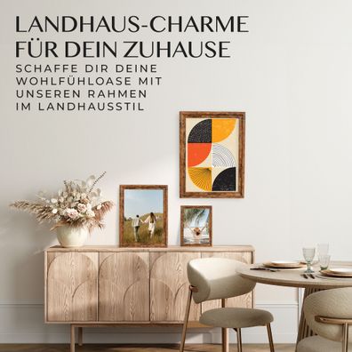 Mein Landhaus Bilderrahmen Narva Walnuss mit Echtglas