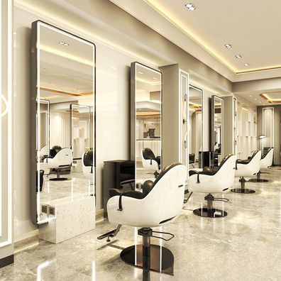 Konsolentisch Friseursalon Barberspiegel LED Aluminiumrahmen 200x80 PRO