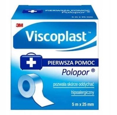 Viscoplast Polopor Klebeverband, 5m x 25mm, 1 Stueck