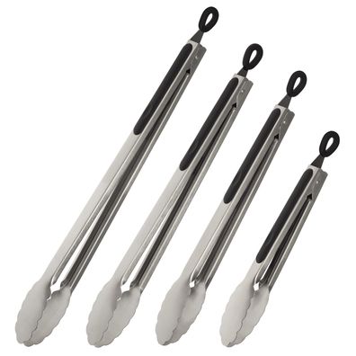 bremermann Grillzangen 4er-Set, ca. 44,5 (XL), 40,5 (L), 35,5 (M) und 28 (S) cm