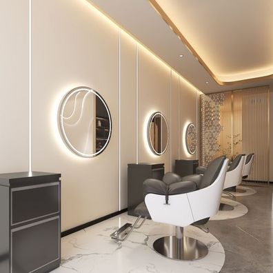 Konsole Friseur Barber Kosmetikspiegel LED Aluminiumrahmen 90x90 STD