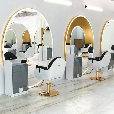 Konsolentisch Friseurstuhl Barberspiegel LED Aluminiumrahmen 200x120 PRO