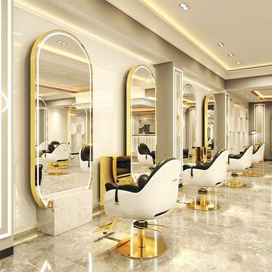 Konsolentisch Friseursalon Barberspiegel LED Aluminiumrahmen 200x80 PRO
