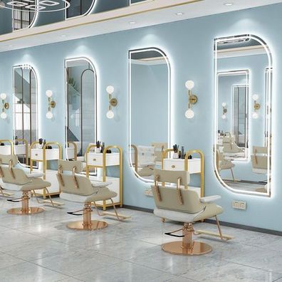 Konsolentisch Friseursalon Barberspiegel LED Aluminiumrahmen 170x70 PRO