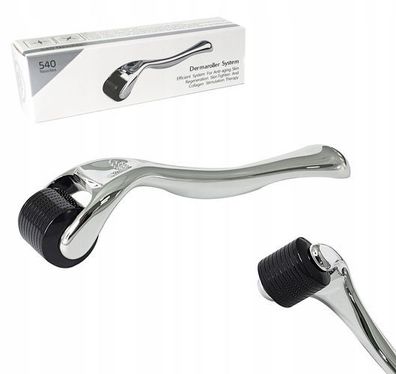 Derma Roller mit 540 Nadeln 0,2mm Microneedling Edelstahl Silber