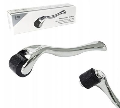 Derma Roller mit 540 Nadeln 0,2mm Microneedling Titan Silber