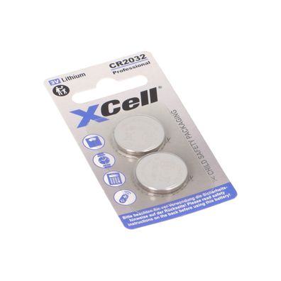 XCell CR2032 Knopfzellen 3V – 2er Blister Lithium-Batterien
