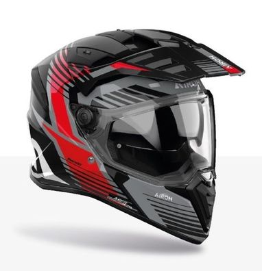 Endurohelm Schutzhelm Crosshelm Motorradhelm Quad AIROH BANDIT Spicy Schwarz Rot