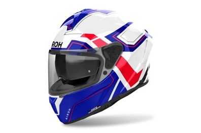 Integralhelm Schutzhelm Crosshelm Motorradhelm AIROH SPARK 2 DART Weiß Blau Rot