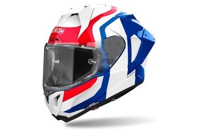 Integralhelm Schutzhelm Crosshelm Motorrad AIROH GP800 Competition Weiß Rot Blau