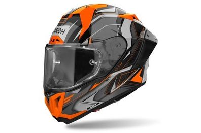 Integralhelm Schutzhelm Crosshelm Motorradhelm Quad AIROH GP800 Must Orange Grau