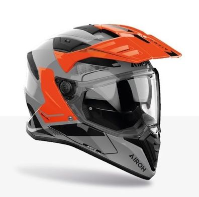 Endurohelm Schutzhelm Crosshelm Motorradhelm Quad AIROH BANDIT Tune Orange Grau