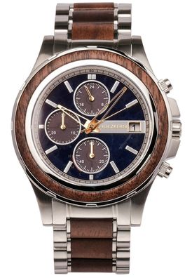 Holzkern Herren-Chronograph Solar Koh Mak Walnuss/Marmor