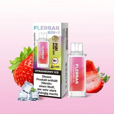 Flerbar Pod 2er Strawberry Ice 20mg Nikotin E-Zigarette Vape