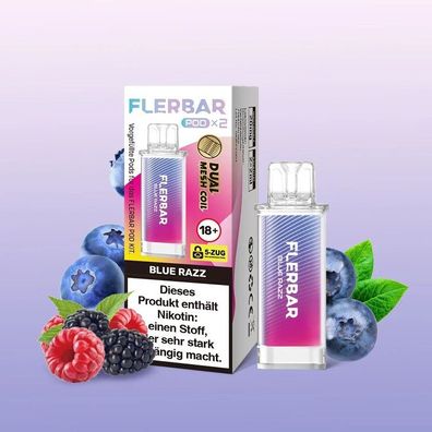 Flerbar Pod 2er Blue Razz 20mg Nikotin E-Zigarette Vape