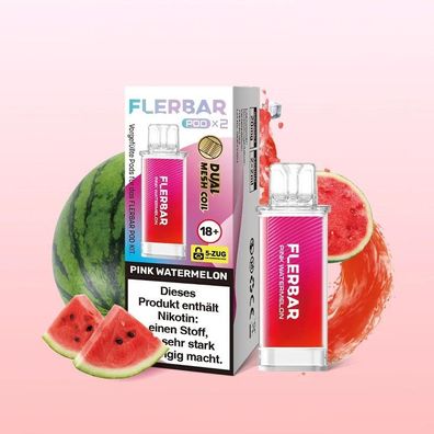 Flerbar Pod 2er Pink Watermelon 20mg Nikotin E-Zigarette Vape