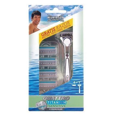 Praeziser Rasierspass - Wilkinson Quattro Titanium Rasierer mit 4 Ersatzklingen