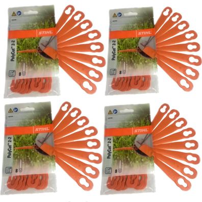 Stihl PolyCut 2-2 Kunststoffmesser für FSA 45 Rasentrimmer (4 Packg = 32 Stück)