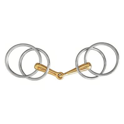 Doppelringtrense, Argentan, Edelstahlringe 12,5 cm