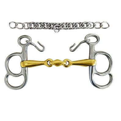 Postkandare, 2 Ringe, doppelt gebrochen, Argentan 12,5 cm
