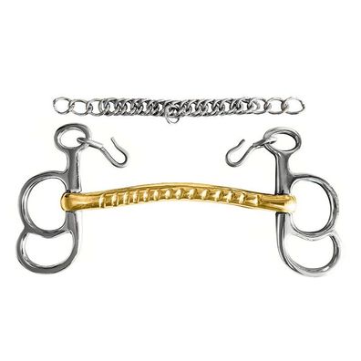 Postkandare, 2 Ringe, Stange, Argentan, Kaltblut 19,5 cm