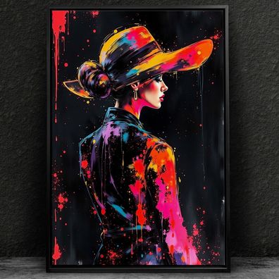 Mode Frau Bunte Kunst, Wandbild Leinwand, Acrylglas oder Poster Bild