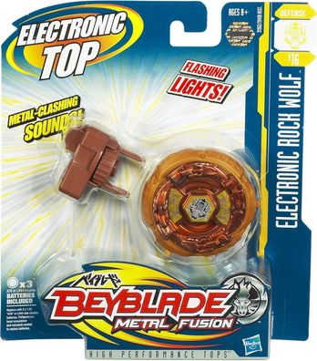 Hasbro Beyblade Metall Fusion Kreisel Rock Wolf Elektronisch mit Licht & Sound