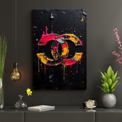 Wandbild Logo, Luxusmarke in Farben, Acrylglas, Leinwand oder Poster - Kunst