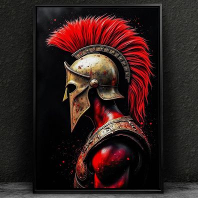 Wandbild, Gladiator Krieger Helm, Rüstung Acrylglas, Leinwand oder Poster, Kunst Art