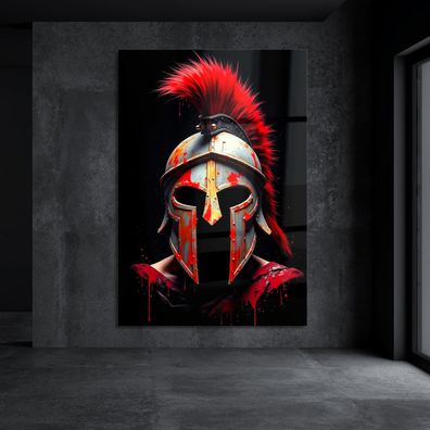 Wandbild, Gladiator Krieger Helm, Rüstung Acrylglas, Leinwand, Poster, Kunst Art Nr1