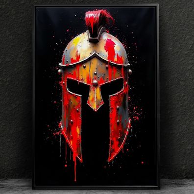 Wandbild, Gladiator Krieger Helm, Rüstung Acrylglas, Leinwand, Poster, Kunst Art Nr2