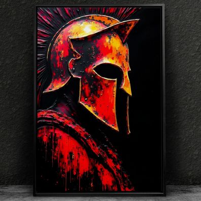 Wandbild, Gladiator Krieger Helm, Rüstung Acrylglas, Leinwand, Poster, Kunst Art Nr3