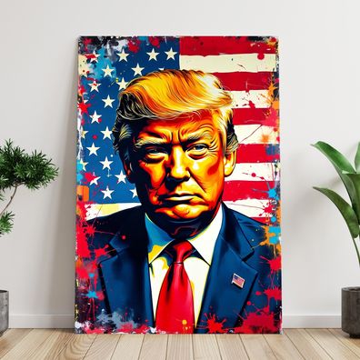 Bunte Präsident Donald Trump Wandbild Acrylglas, Leinwand , Poster Kunst Art Deko Nr1