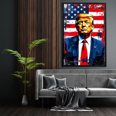 Bunte Präsident Donald Trump Wandbild Acrylglas, Leinwand , Poster Kunst Art Deko Nr2