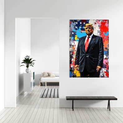 Bunte Präsident Donald Trump Wandbild Acrylglas, Leinwand, Poster Kunst Art Deko Nr3