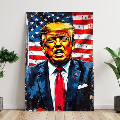 Bunte Präsident Donald Trump Wandbild Acrylglas, Leinwand, Poster Kunst Art Deko Nr4