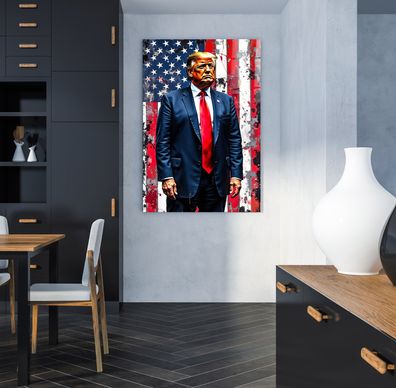 Bunte Präsident Donald Trump Wandbild Acrylglas, Leinwand, Poster Kunst Art Deko Nr5