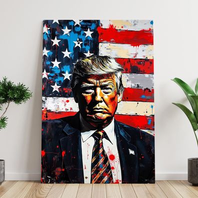 Bunte Präsident Donald Trump Wandbild Acrylglas, Leinwand, Poster Kunst Art Deko Nr6