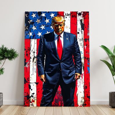 Bunte Präsident Donald Trump Wandbild Acrylglas, Leinwand, Poster Kunst Art Deko Nr7