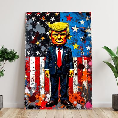 Bunte Präsident Donald Trump Wandbild Acrylglas, Leinwand, Poster Kunst Art Deko Nr9
