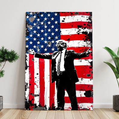 Bunte Präsident Donald Trump Wandbild Acrylglas, Leinwand, Poster Kunst Art Deko Nr10