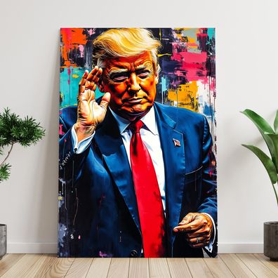 Bunte Präsident Donald Trump Wandbild Acrylglas, Leinwand, Poster Kunst Art Deko Nr11