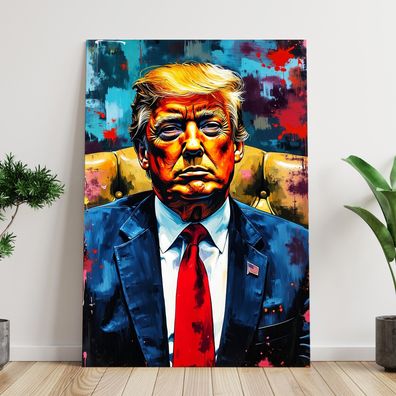 Bunte Präsident Donald Trump Wandbild Acrylglas, Leinwand, Poster Kunst Art Deko Nr12