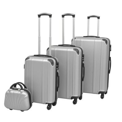4-teiliges Hartschalen-Trolley-Set | Reisekoffer inkl. Beautycase | Rollkoffer