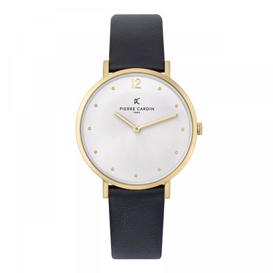 Pierre Cardin Damenuhr CBV.1009 Lederband Schwarz