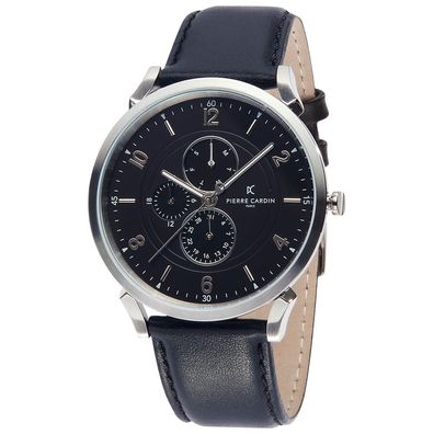 Pierre Cardin Herrenuhr CPI.2023 Pigalle SEPT Lederband Schwarz