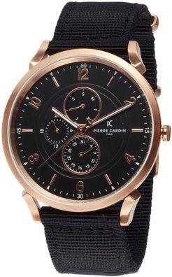 Pierre Cardin Herrenuhr CPI.2035 Pigalle Nine Textilarmband Schwarz