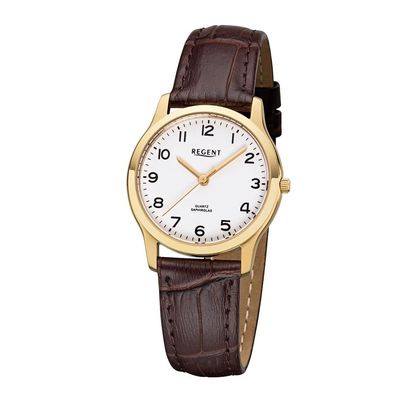Regent Damenuhr F-1074 Lederband braun 5 ATM