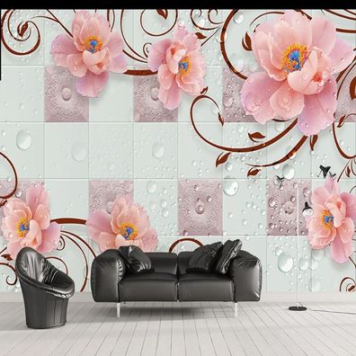 Vlies Fototapete Wandtapete Wandbilder 3D Effekt Blumen Moderne 2581