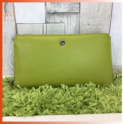 Leder Greenburry Spongy Geldbörse Reißverschluss Damenbörse sea green